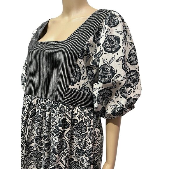 ANTHROPOLOGIE Bloomingprint Dress Adrienne Flounced Midi Floral Size 14 Pockets - Picture 7 of 13